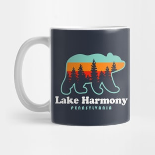 Lake Harmony Pennsylvania Bear Poconos Vacation Retro Sunset Mug